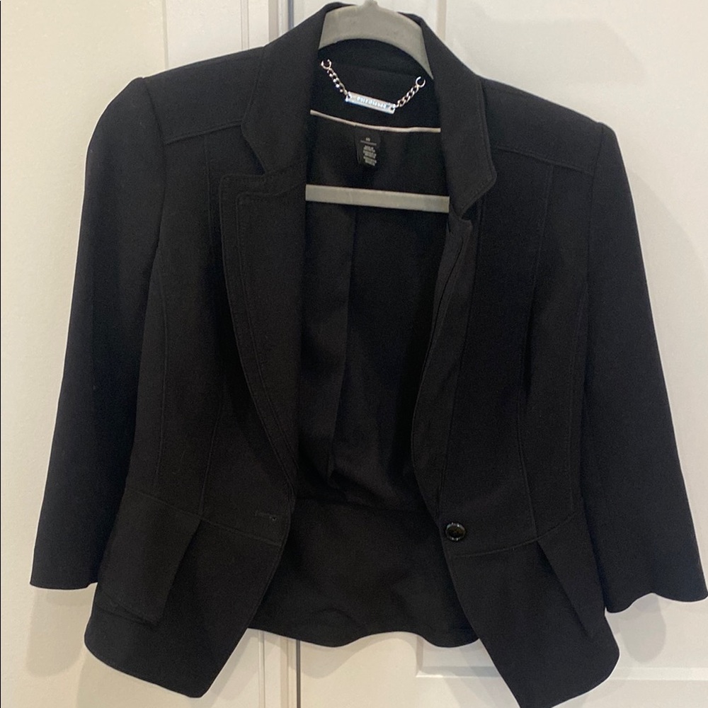 White House Black Market Black Blazer with Cropped Style